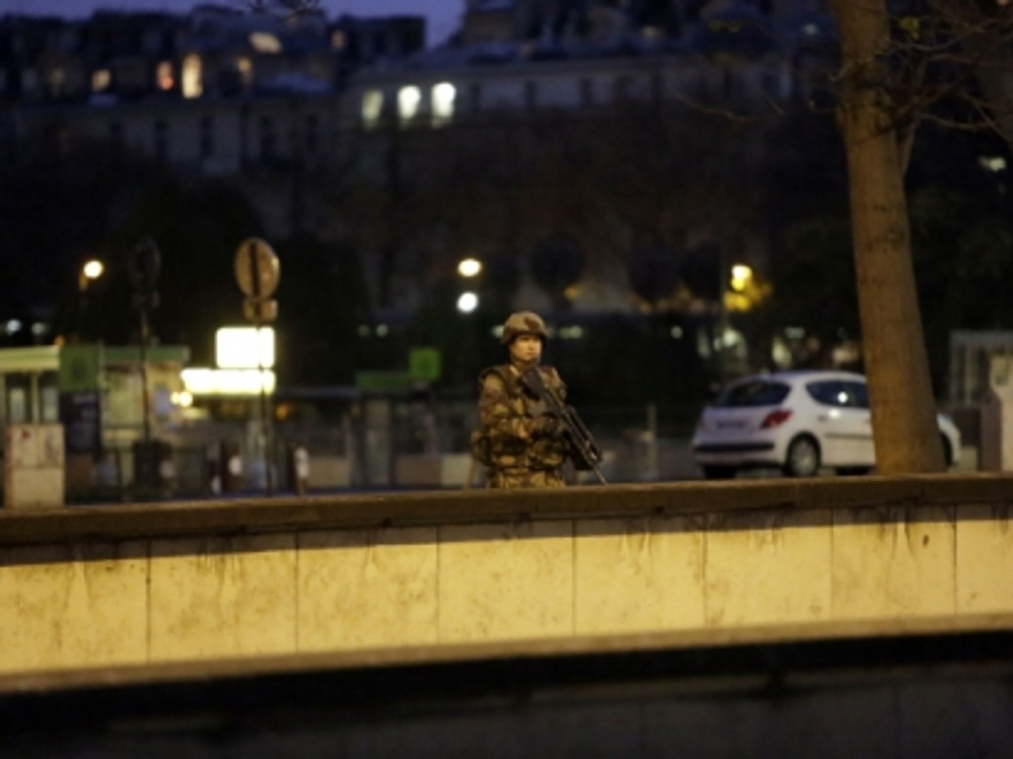 A French soldier near the Eiffel Tower, in Paris, on Nov. 17, 2015.