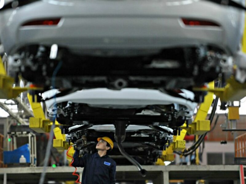 A Geely auto assembly line in China