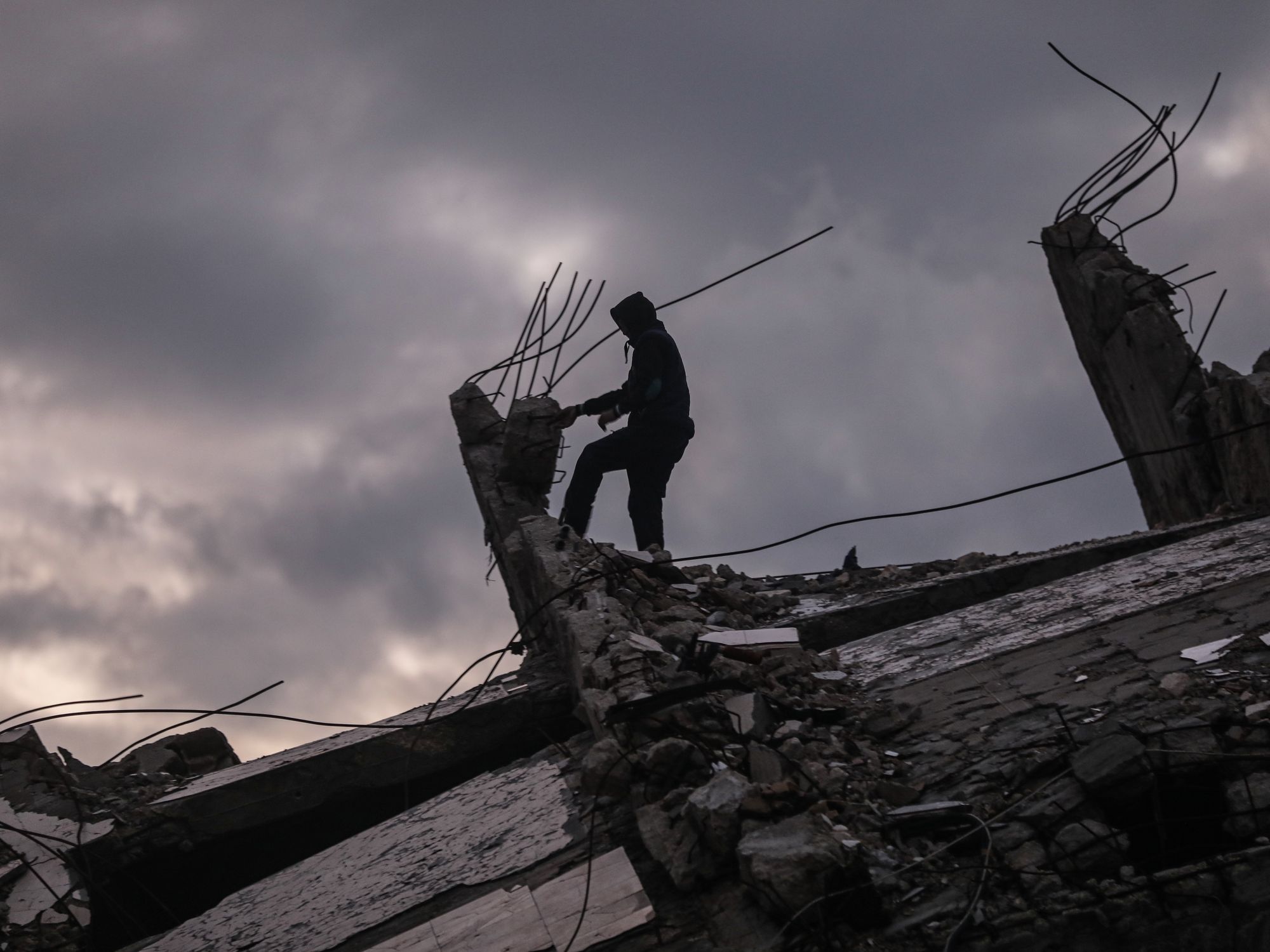 A general view of the destruction as Palestinians continue their daily life with limited resources among the rubble of buildings destroyed as a result of Israeli attacks in Gaza City, on February 24, 2025