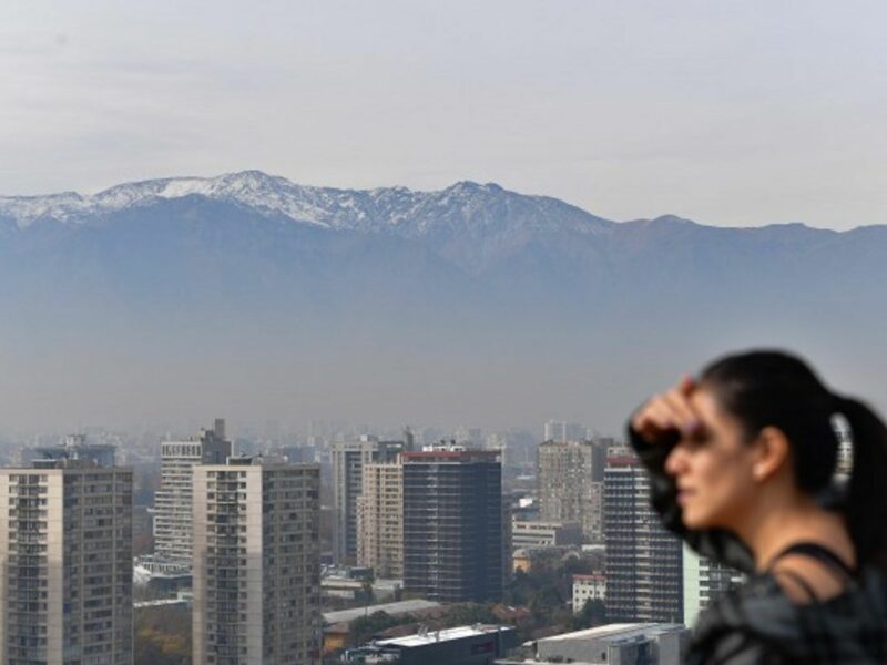 A haze engulfs the sky over Santiago, Chile