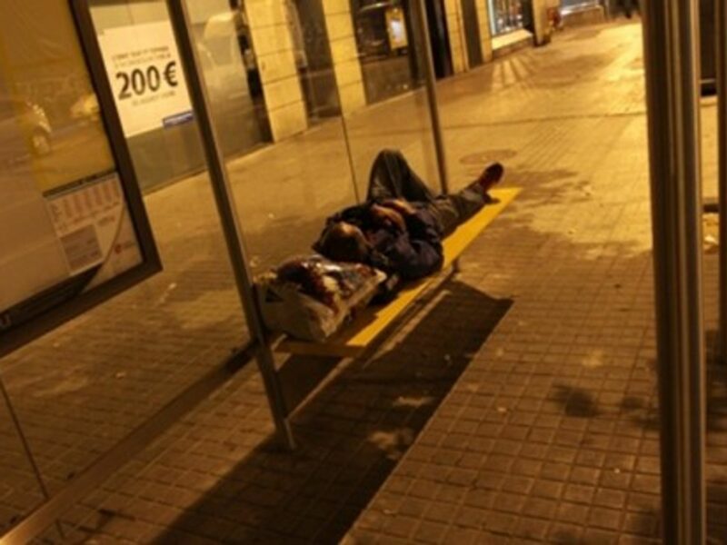 A homeless man in Barcelona, Spain (2009)