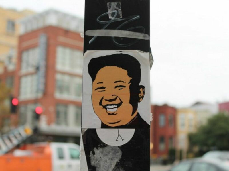 A Kim Jong-un sticker in Washington, D.C.
