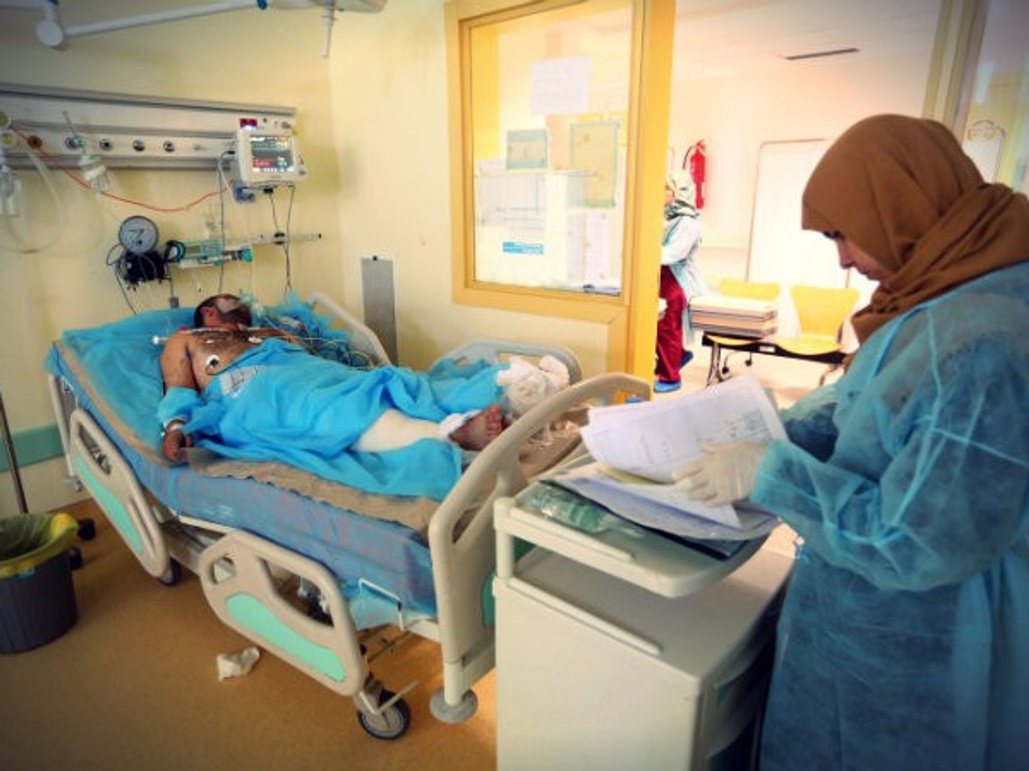 A Libyan government soldier treated in Misrata in August