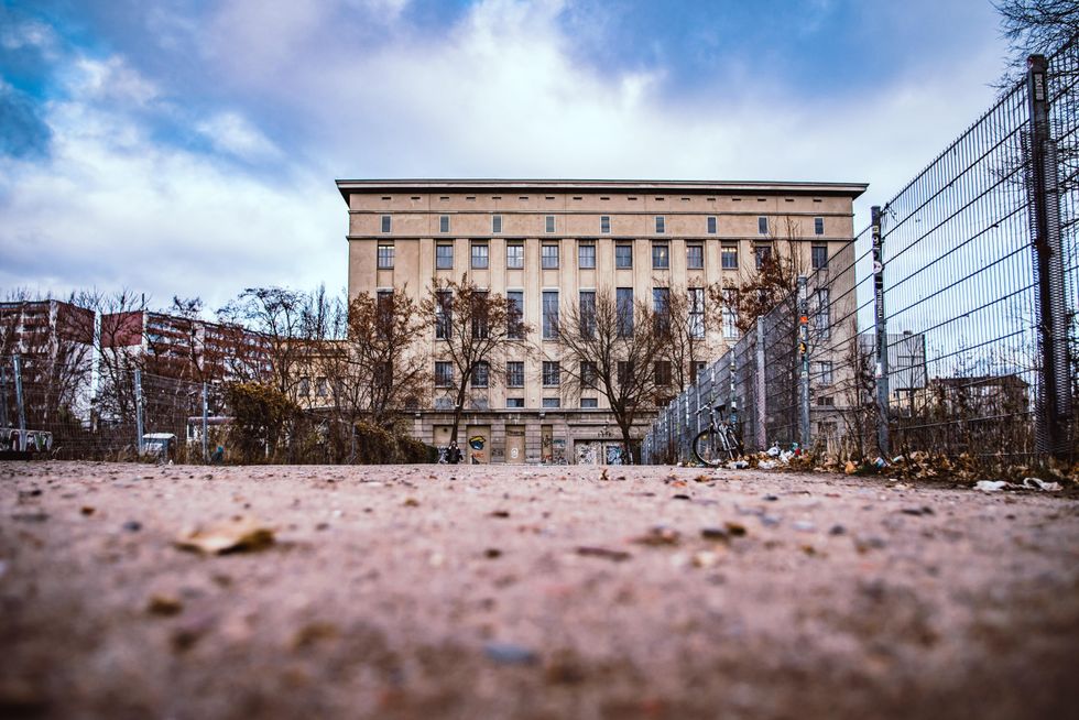 A low angle view of the Berghain, one of the world's most famous clubs, sometimes called "world capital of techno" , winter, Berlin