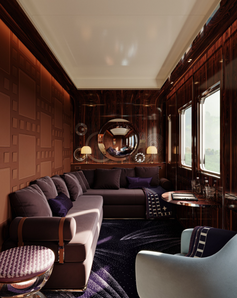 A luxury suite inside the Orient Express.