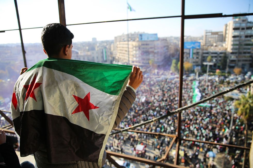 A major rally takes place in Aleppo on ''Victory Friday'' to celebrate the fall of the Syrian regime of Bashar Al-Assad, Aleppo, Syria, Dec. 13, 2024.