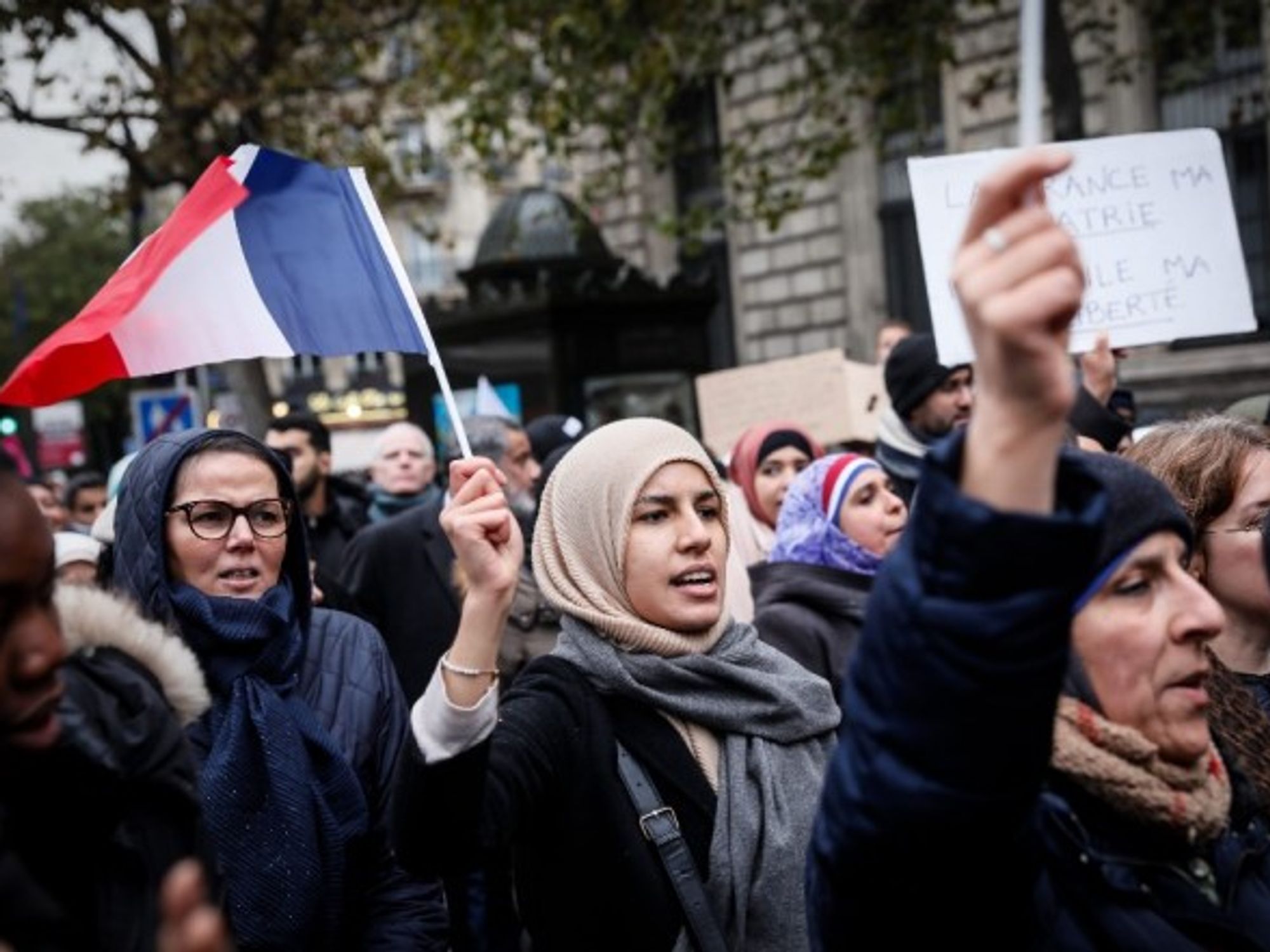 A march against Islamphobia in Paris