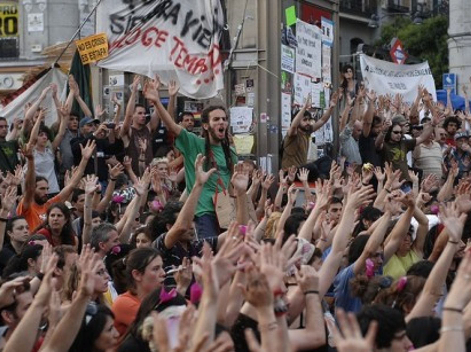 A May 29 indignados protest in Madrid, Spain