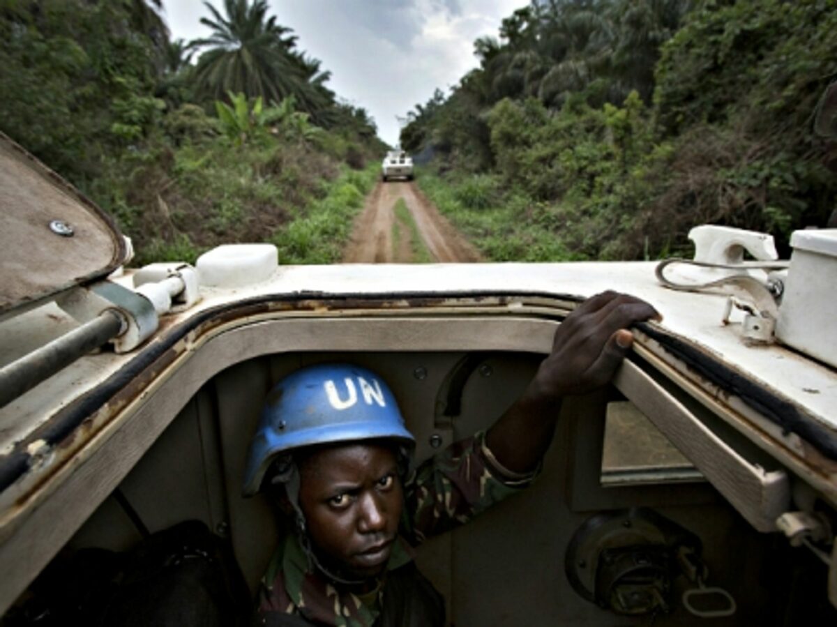 A member of the UN's MONUSCO mission near Beni in March 2014