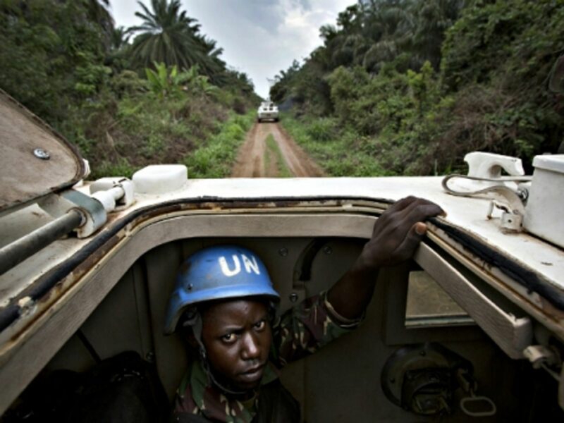 A member of the UN's MONUSCO mission near Beni in March 2014