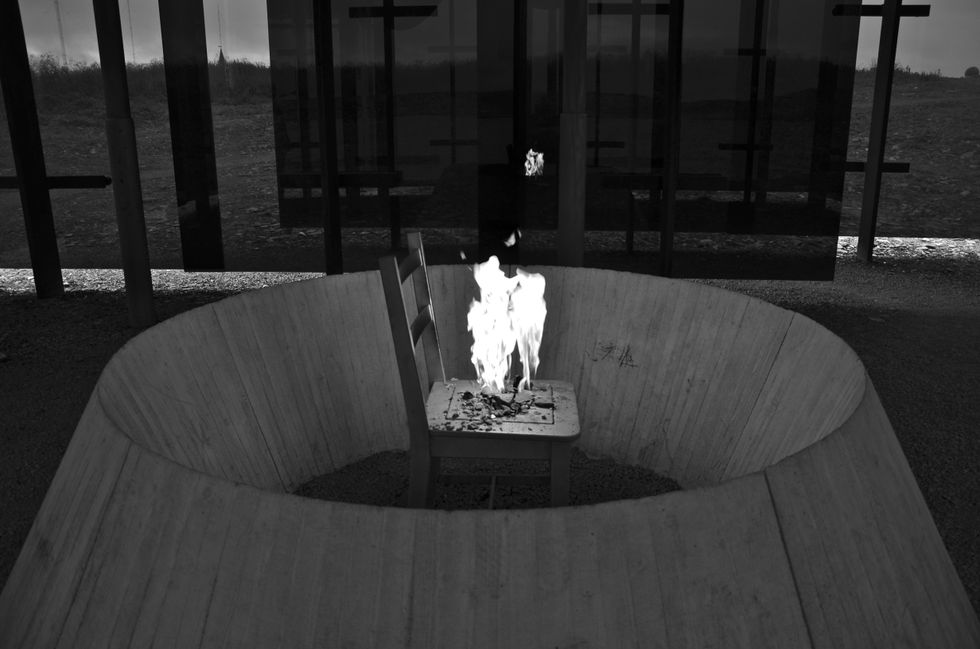A memorial to the victims of witch hunts in Vardø, Norway