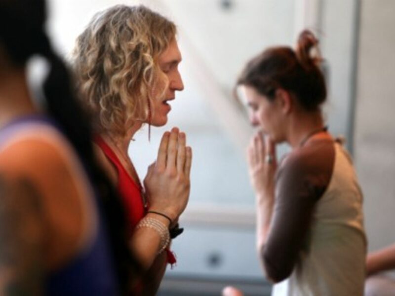 A mindfulness-based yoga lesson in St. Petersburg, Florida, in March 2011.