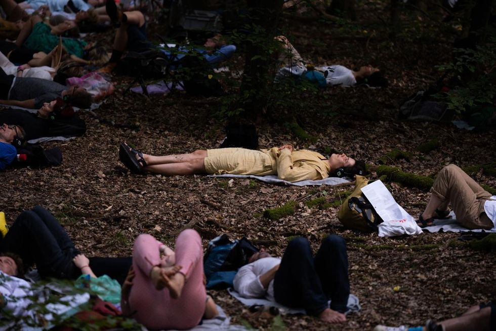 A moment from ‘Shared Landscapes,’ where the Celrà forest becomes a canvas for exploring our connection with nature.