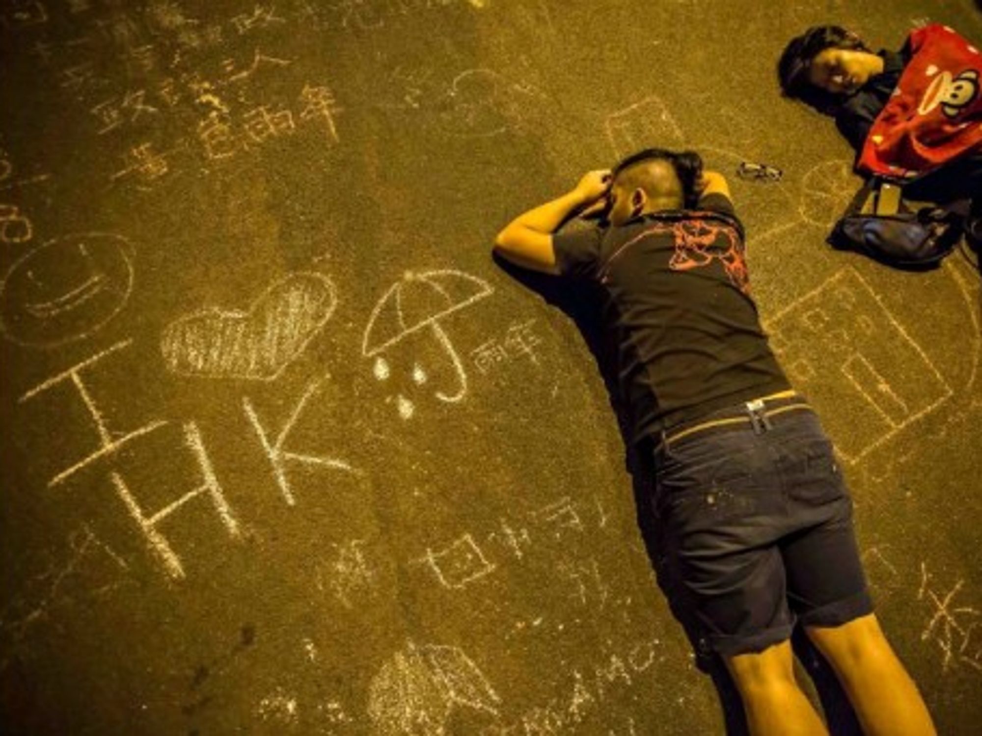 A moment of rest for Hong Kong's "Occupy Central" protesters