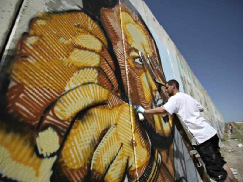A mural in Ramallah depicting Marwan Barghouti