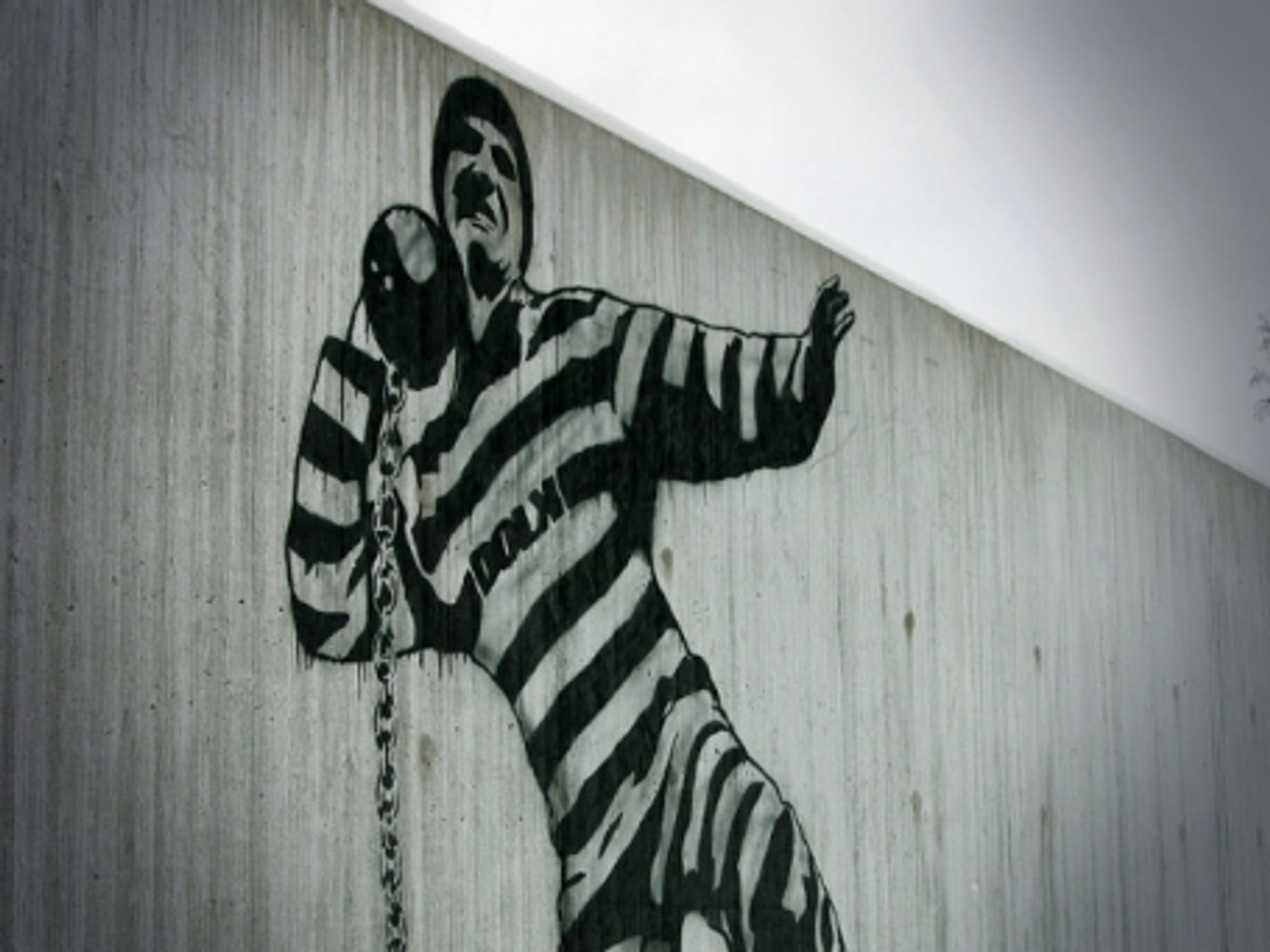 A mural on the wall of Halden prison in Norway