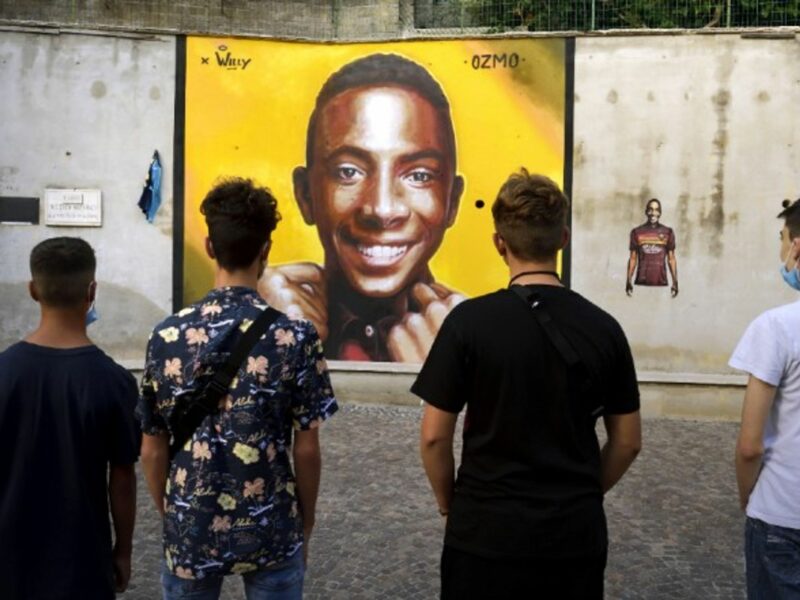 A mural to honor Duarte by famous street artist Ozmo in the historic center of Paliano, Italy.