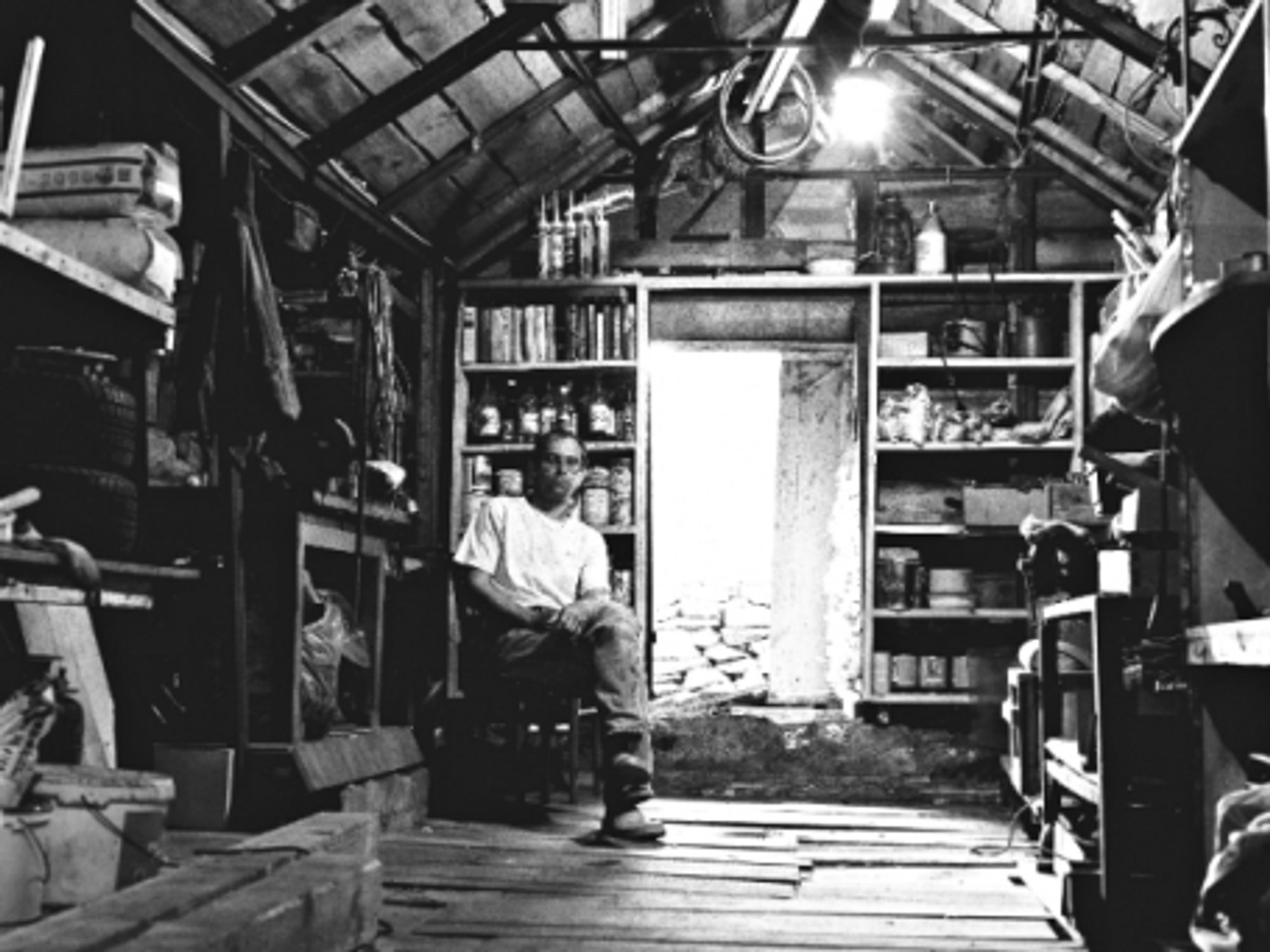 A packed garage in Severka, Russia