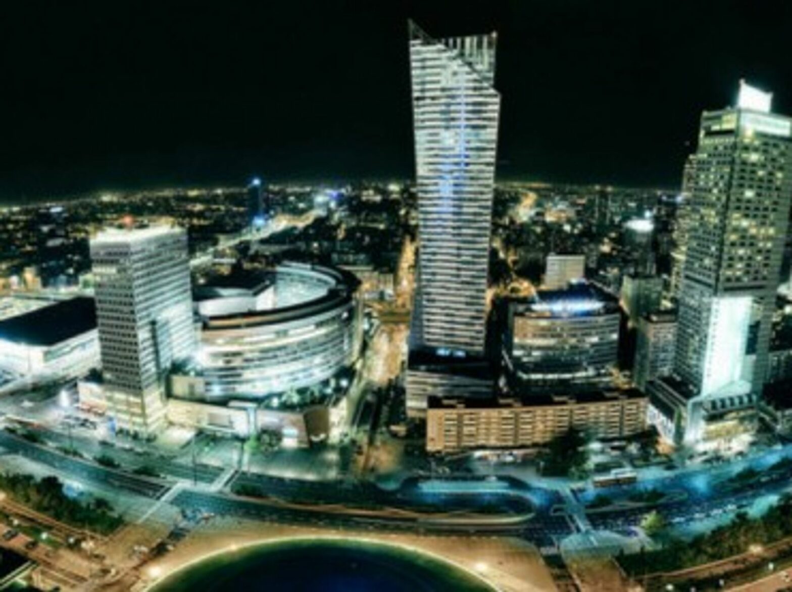 A panorama of modern Warsaw, Poland