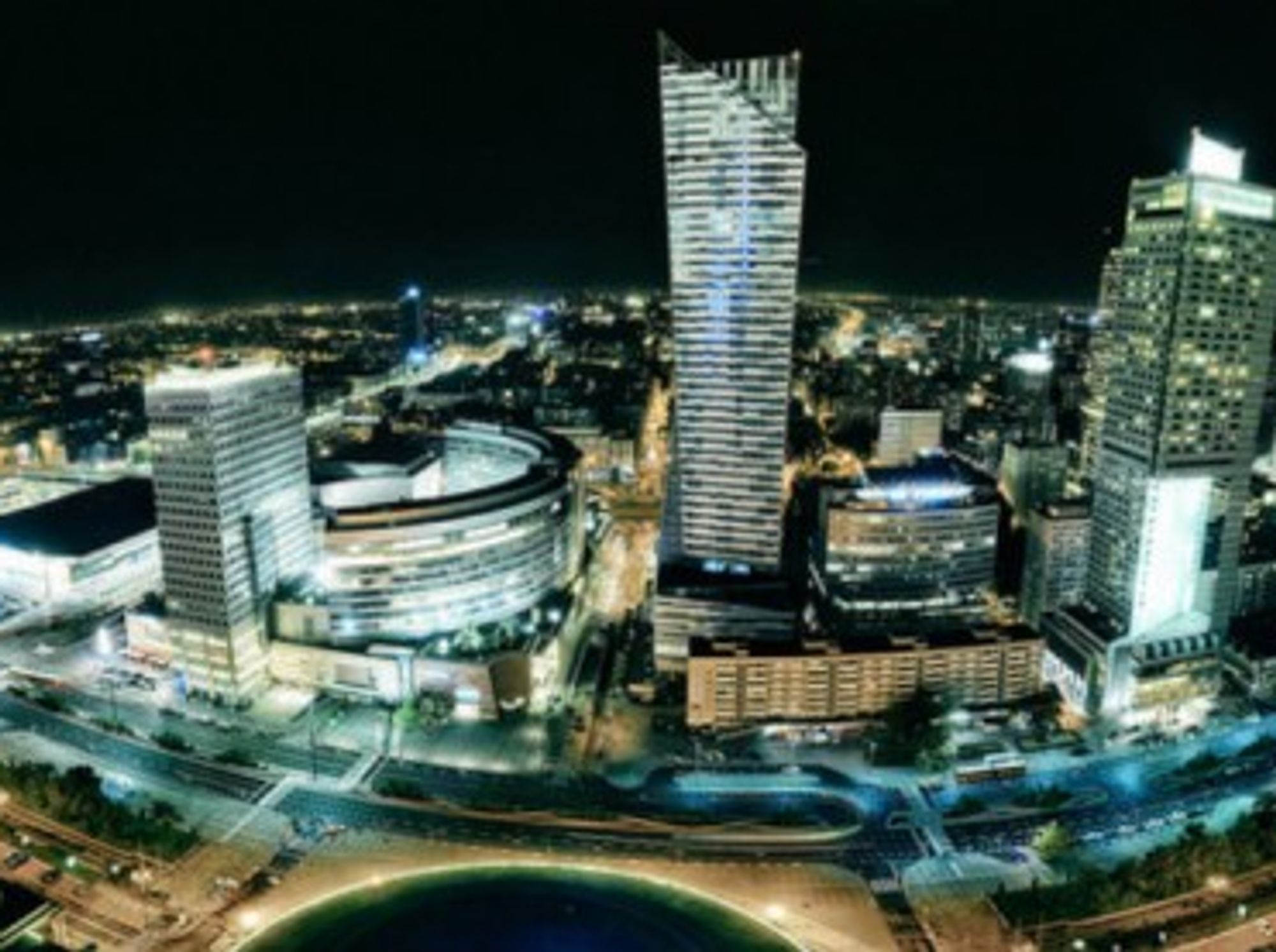 A panorama of modern Warsaw, Poland