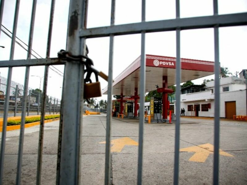 A PDVSA station during a 2019 fuel shortage in Barquisimeto, Venezuela
