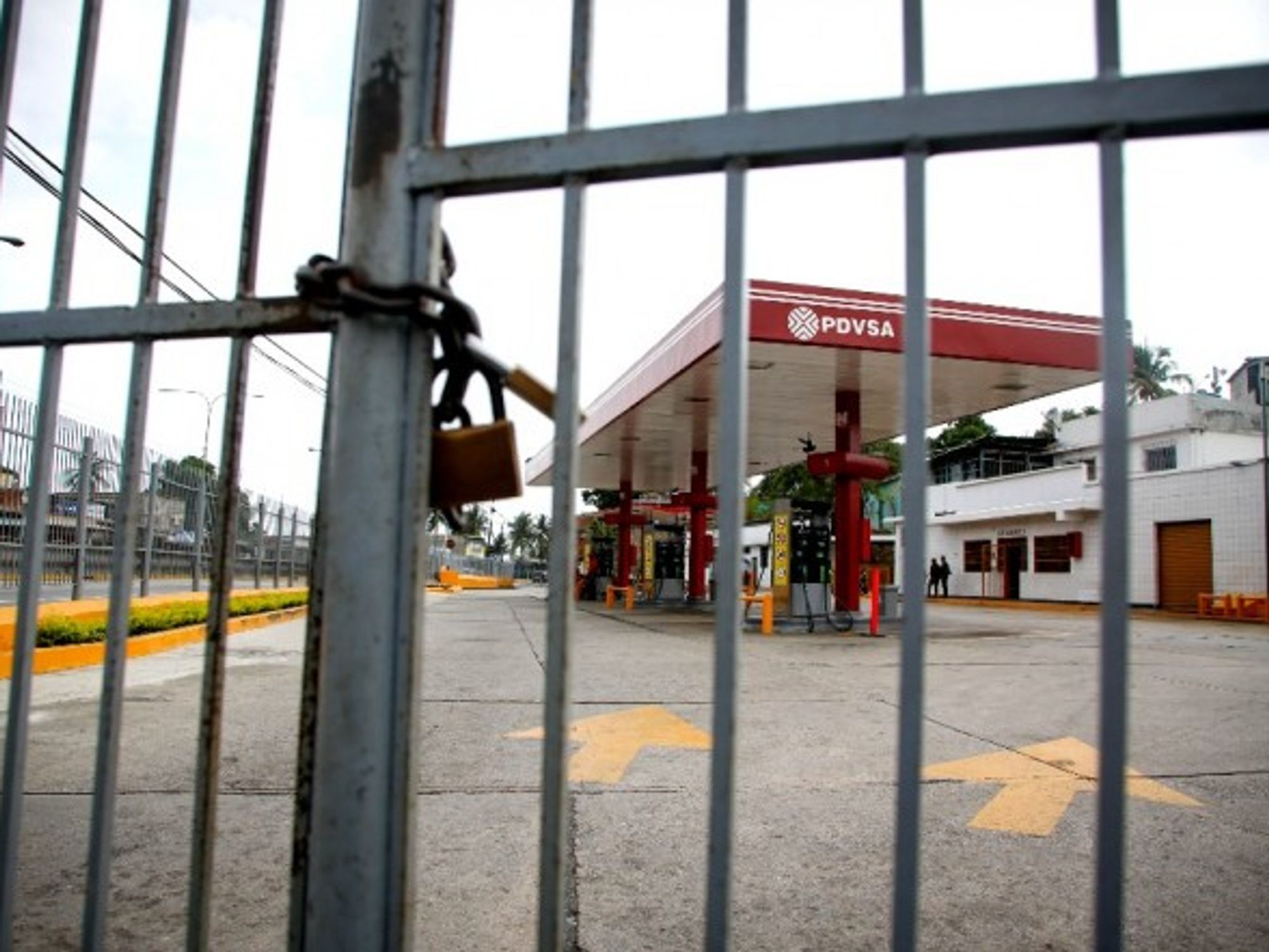 A PDVSA station during a 2019 fuel shortage in Barquisimeto, Venezuela
