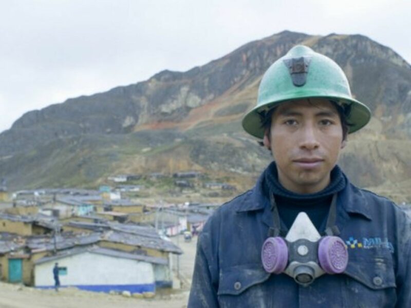 A Peruvian miner at the Toromocho Project, run by Chinese owners.