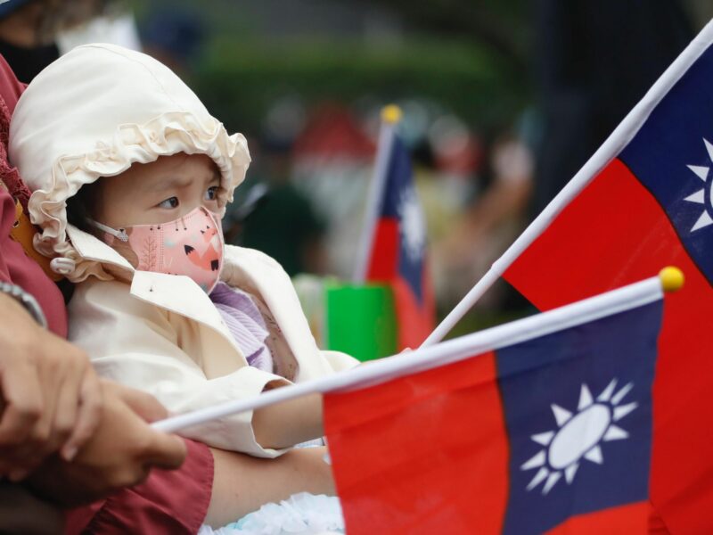 A photo of A baby joins National Celebration Day in Taipei in October