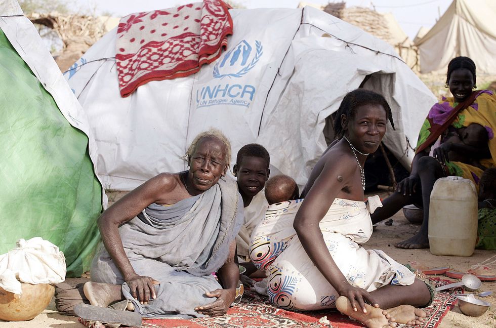 A photo of Sudanese refugees in Chad.