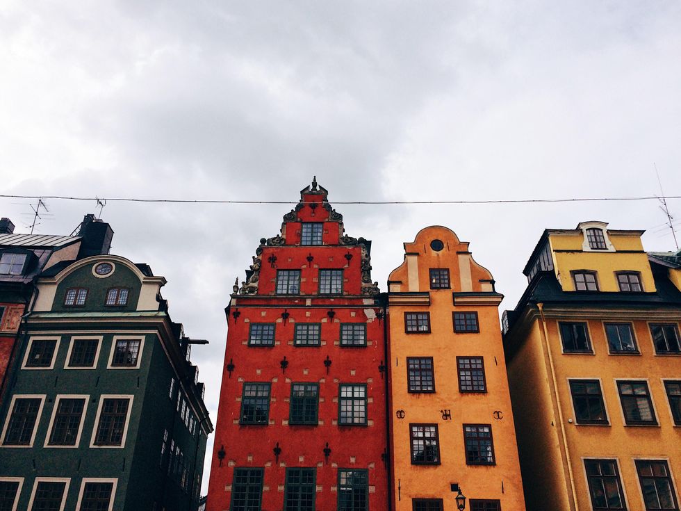 a photo of The red house of Gamla Stan, Stockholm, Sweden
