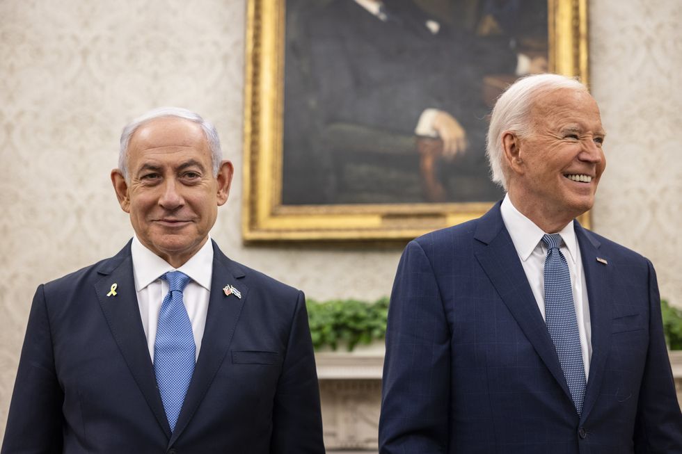 A photo of United States President Joe Biden meets Prime Minister Benjamin Netanyahu of Israel for a bilateral meeting in the Oval Office of the White House in Washington, DC on July 25, 2024