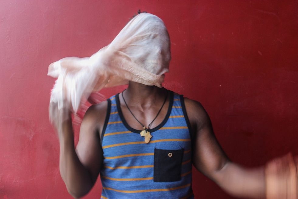 A picture of an LGBTQ+ asylum-seeker in Uganda.