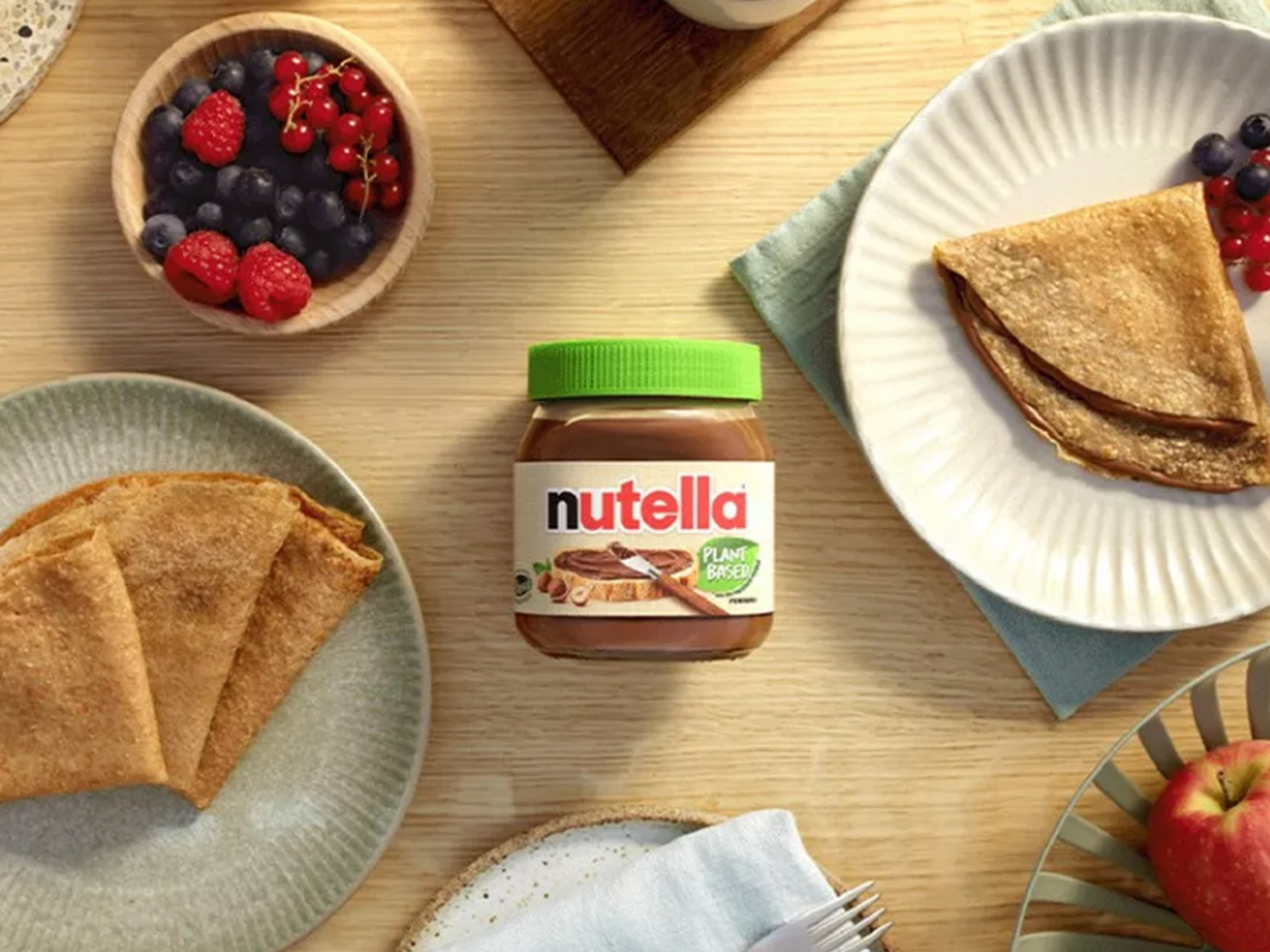A picture of the new vegan version of Ferrero's chocolate spread Nutella.