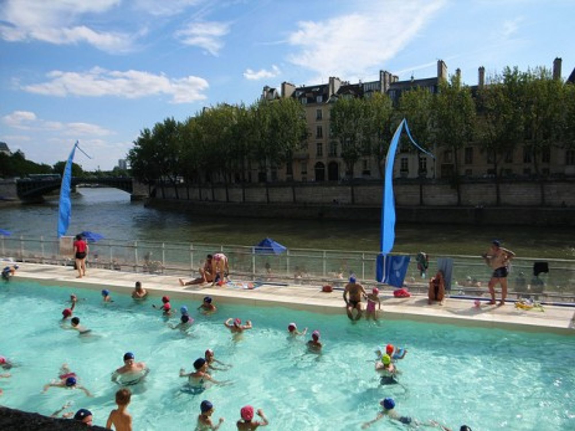A pool on Paris' banks of the Seine: the closest you'll get to taking a swim in the river?