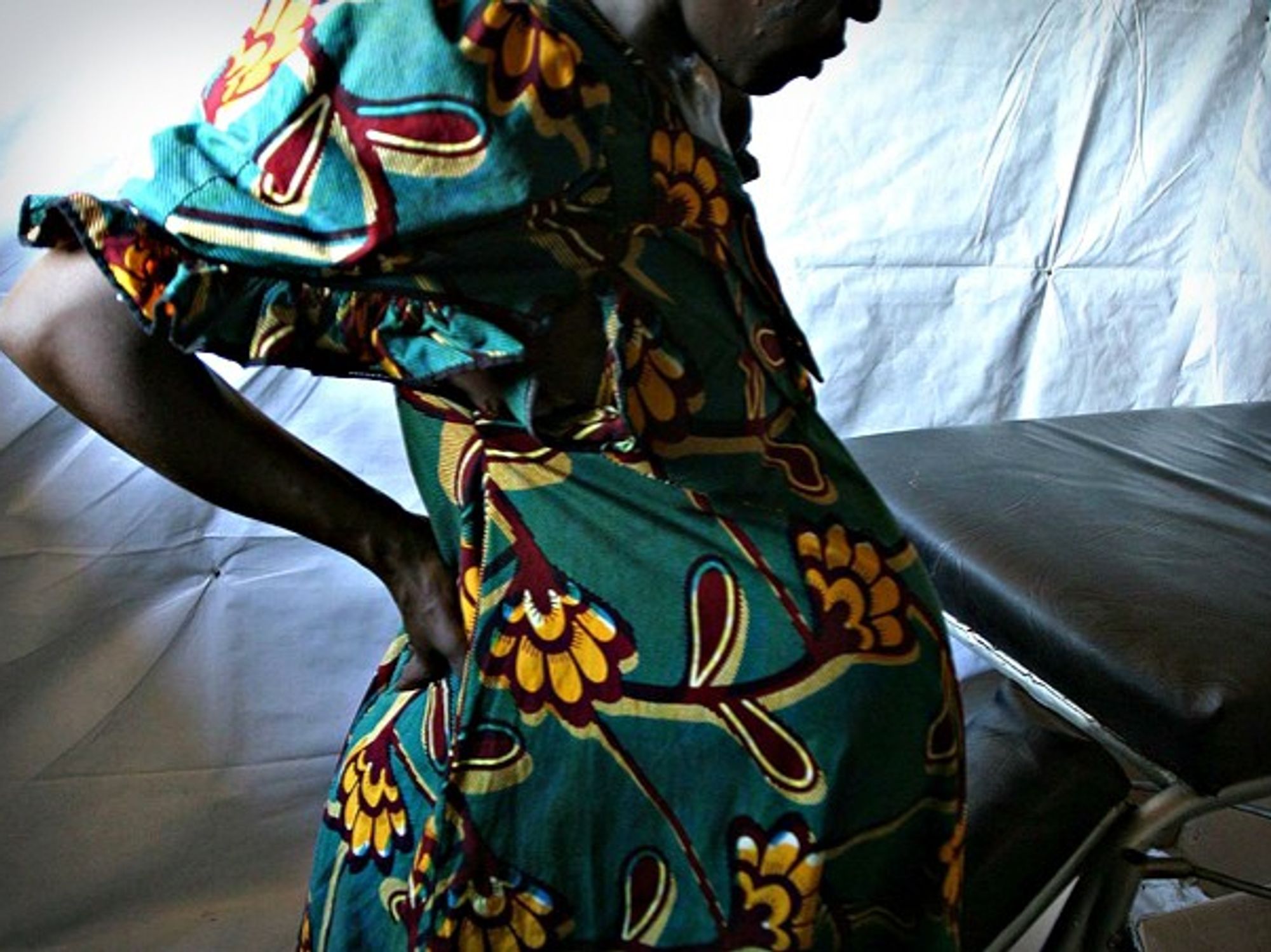 A pregnant woman at a UNICEF camp