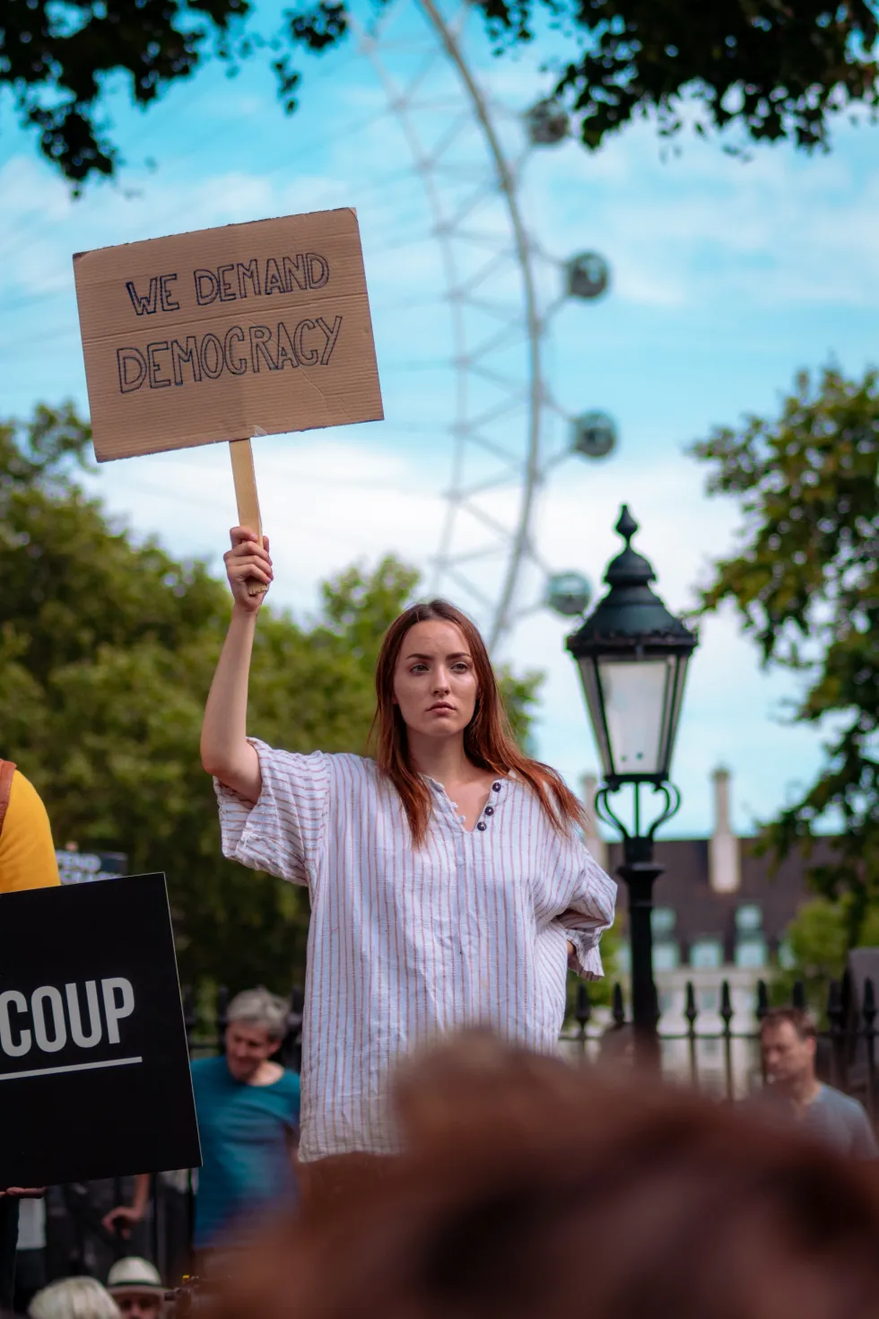 A pro-democracy protest in London, UK.