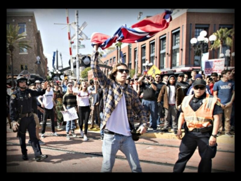 A pro-Trump rally in San Diego