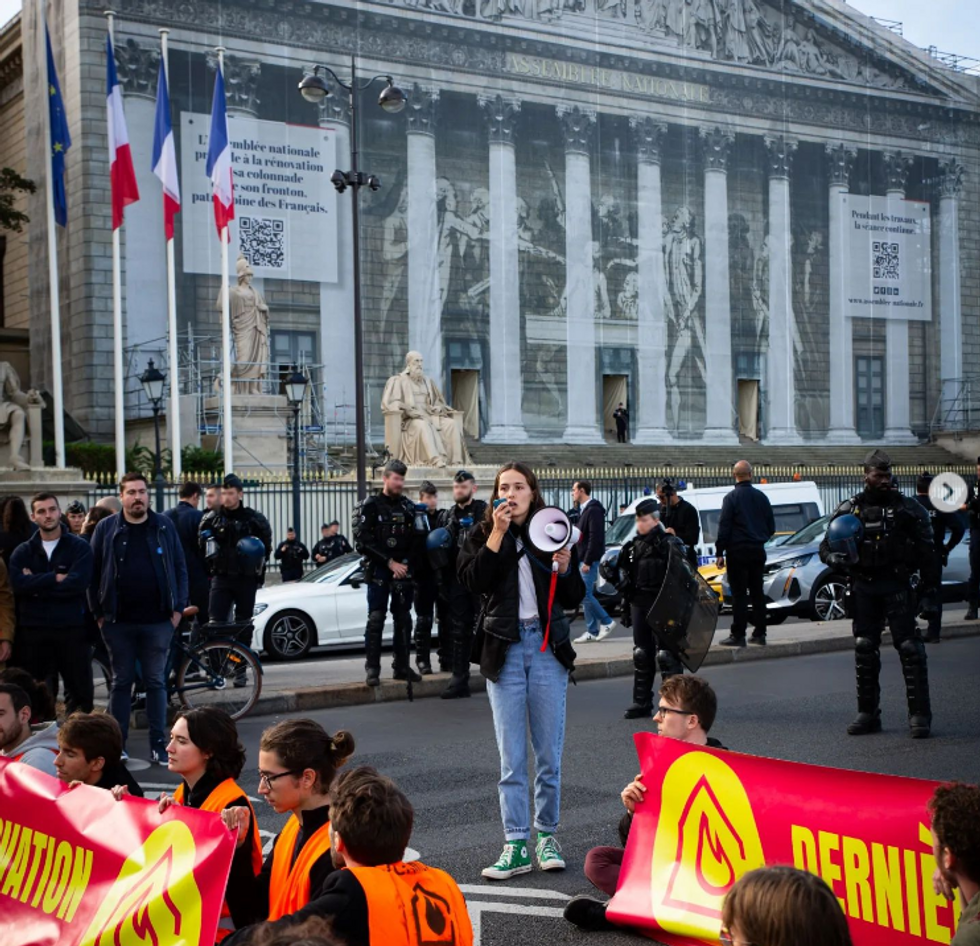 A protest from French climate activists in Paris, ahead of the COP27
