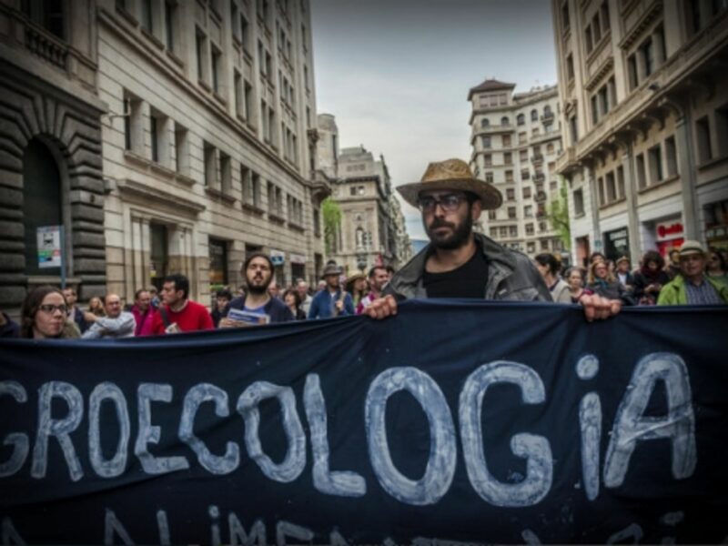 A protest in Barcelona in April against recent global trade pacts.