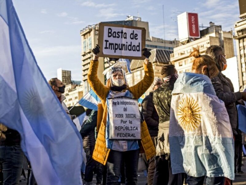 A protest in Buenos Aires on the day of Argentine independence