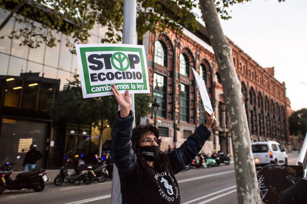 A protest in front of Endesa headquarters in Barcelona