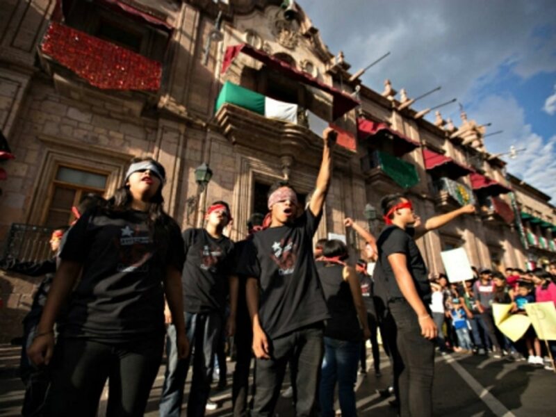 A protest in September against those responsible for the 43 missing students