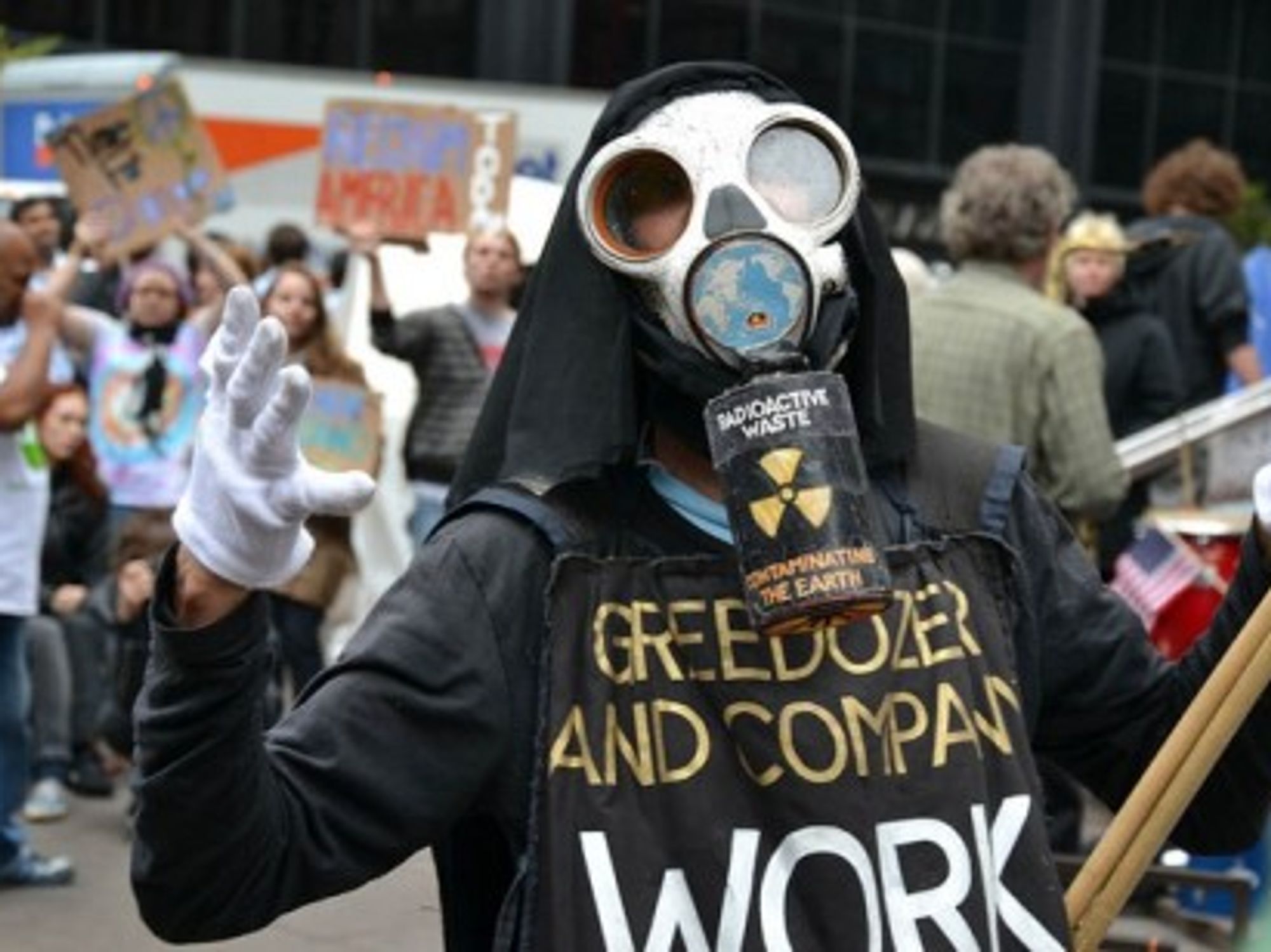 A protestor in New York City