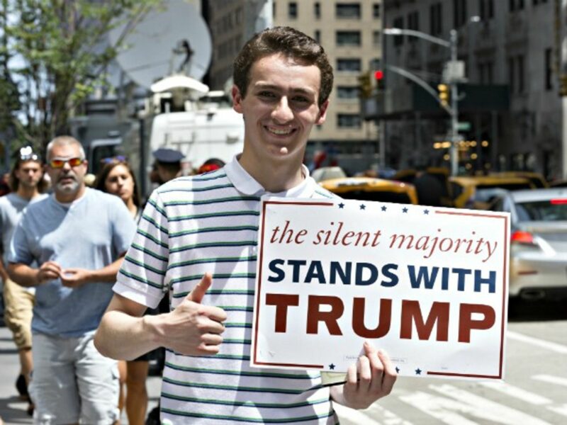 A (rare) young Trump supporter in NYC on July 16
