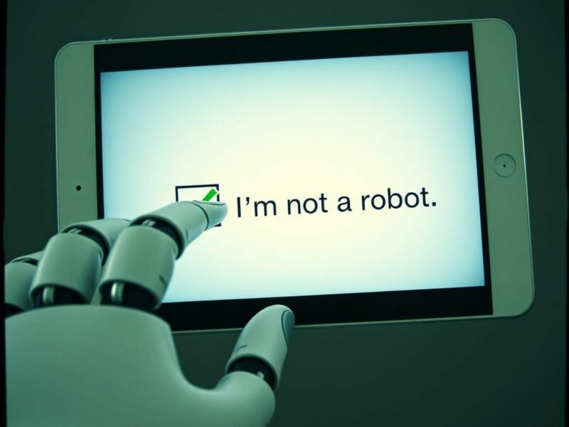 A robot confirming that it is not a robot.