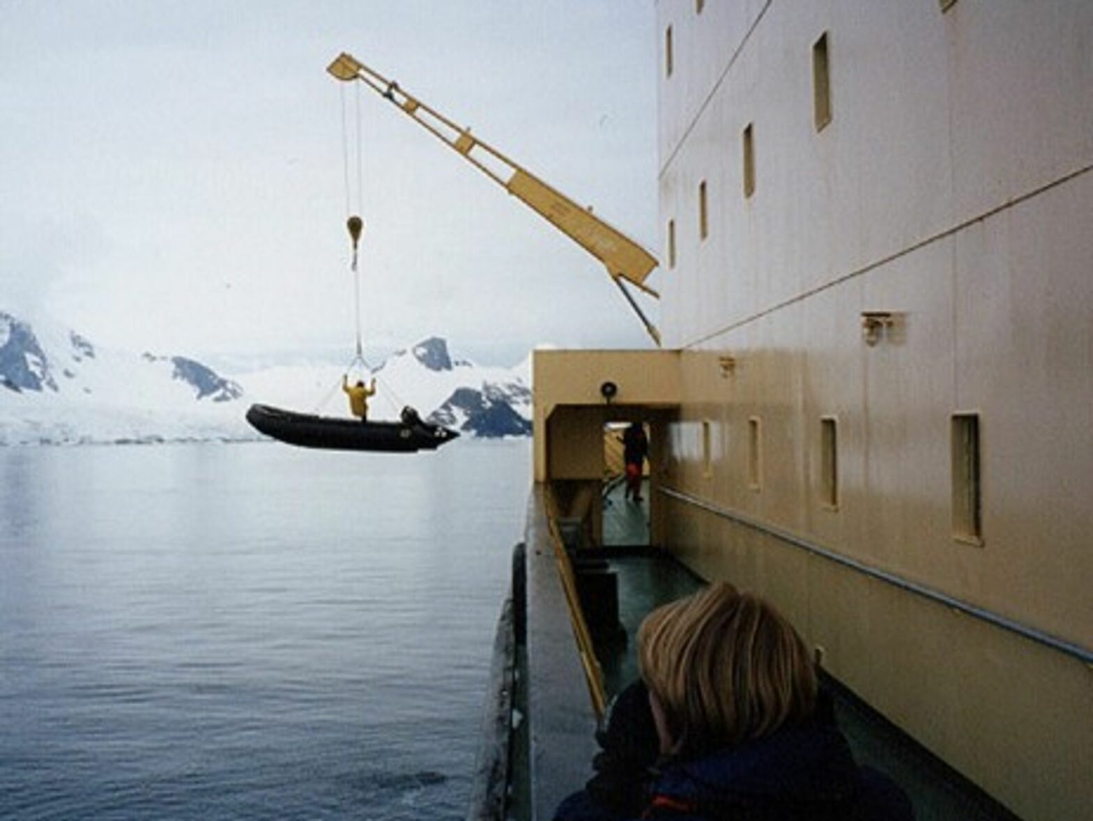 A Russian icebreaker ship in the Antarctic