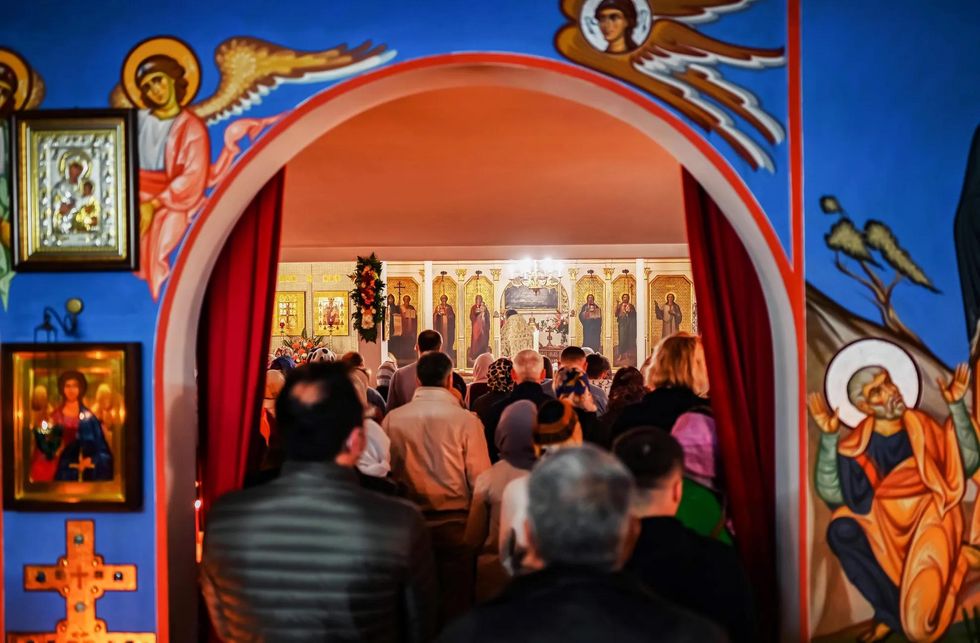 A Russian Orthodox Easter service held at Christ the Redeemer Parish in Baden-Baden.
