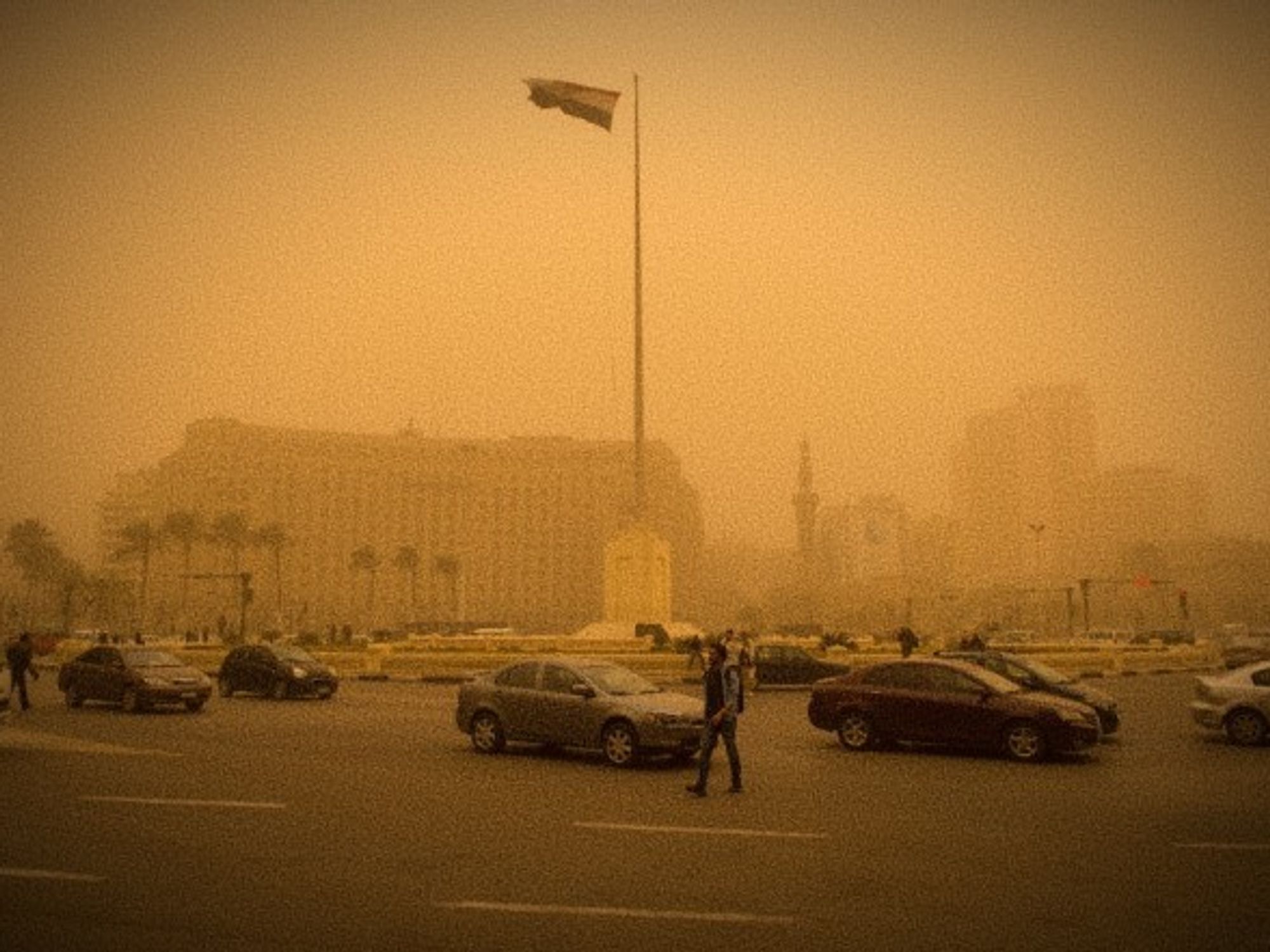 A sandstorm in Tahrir Square last year.