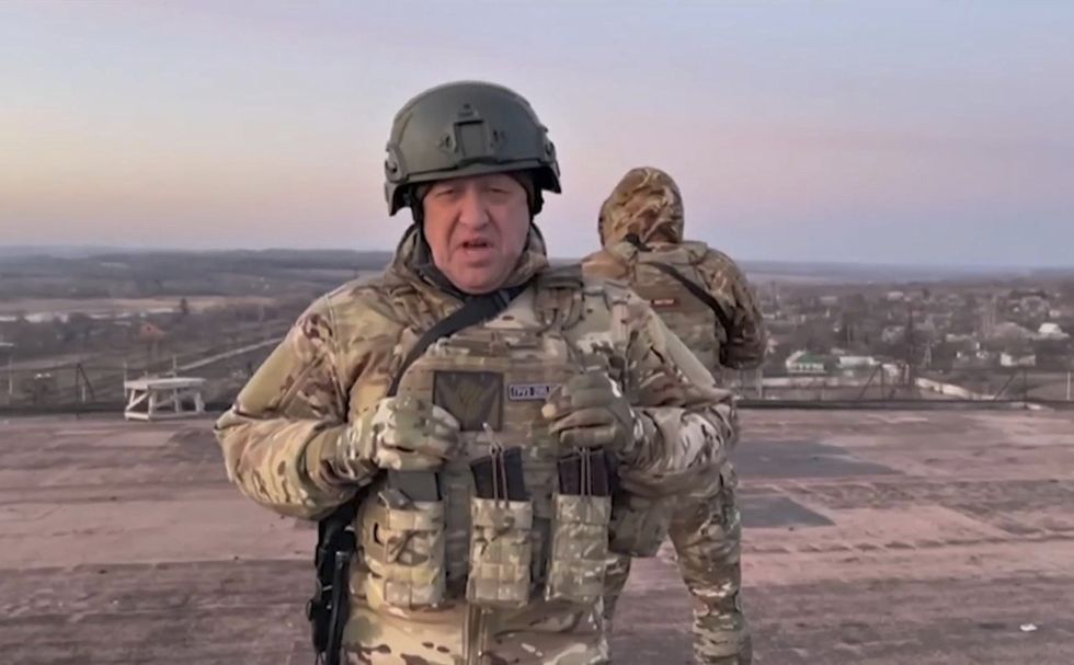 A screen grab of Yevgeny Prigozhin in a video taken near Rostov-on-Don during Wagner's coup attempt.