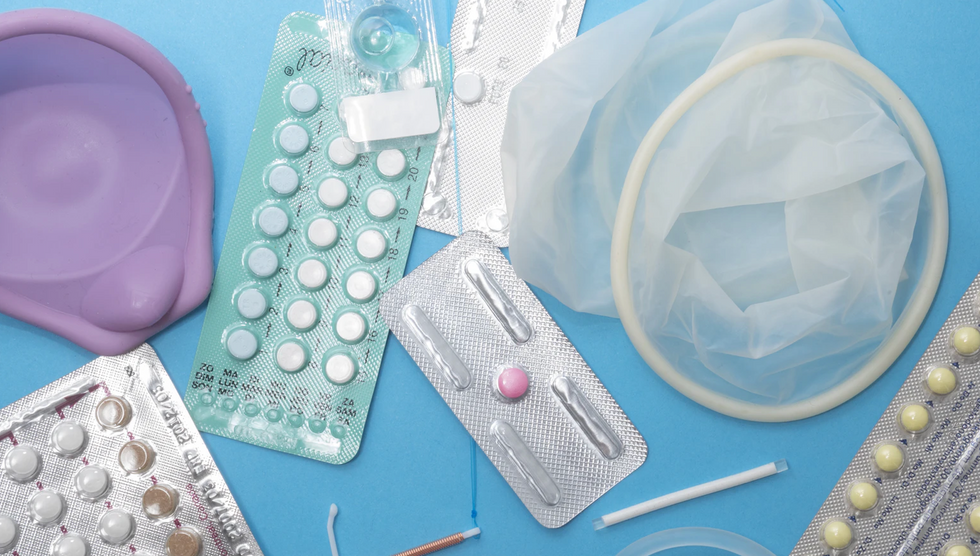 A selection of reproductive health supplies for women